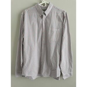 J. Crew Mens XL Red Blue Tattersall Check Cotton Button Down Shirt Long Sleeve
